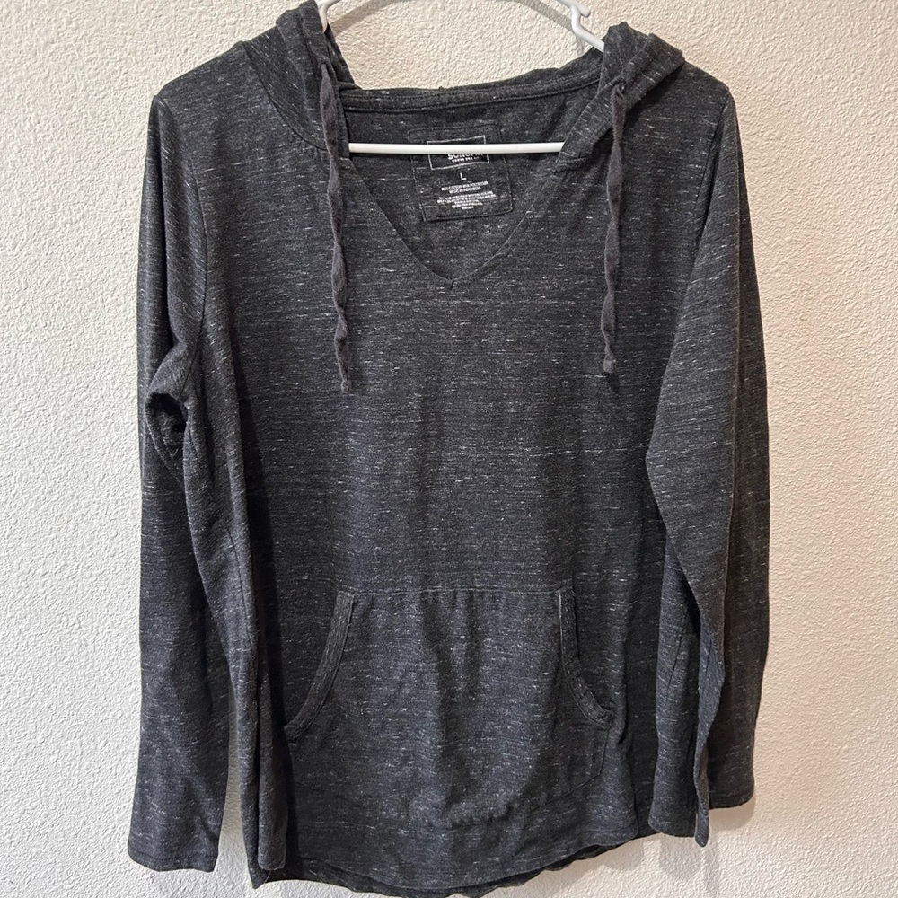 Charcoal Hooded Pullover Sweatshirt